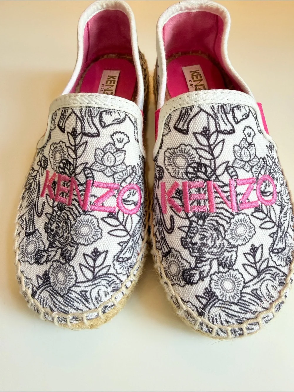 KENZO Kids Disco Jungle Canvas Espadrilles Size 27 NWT